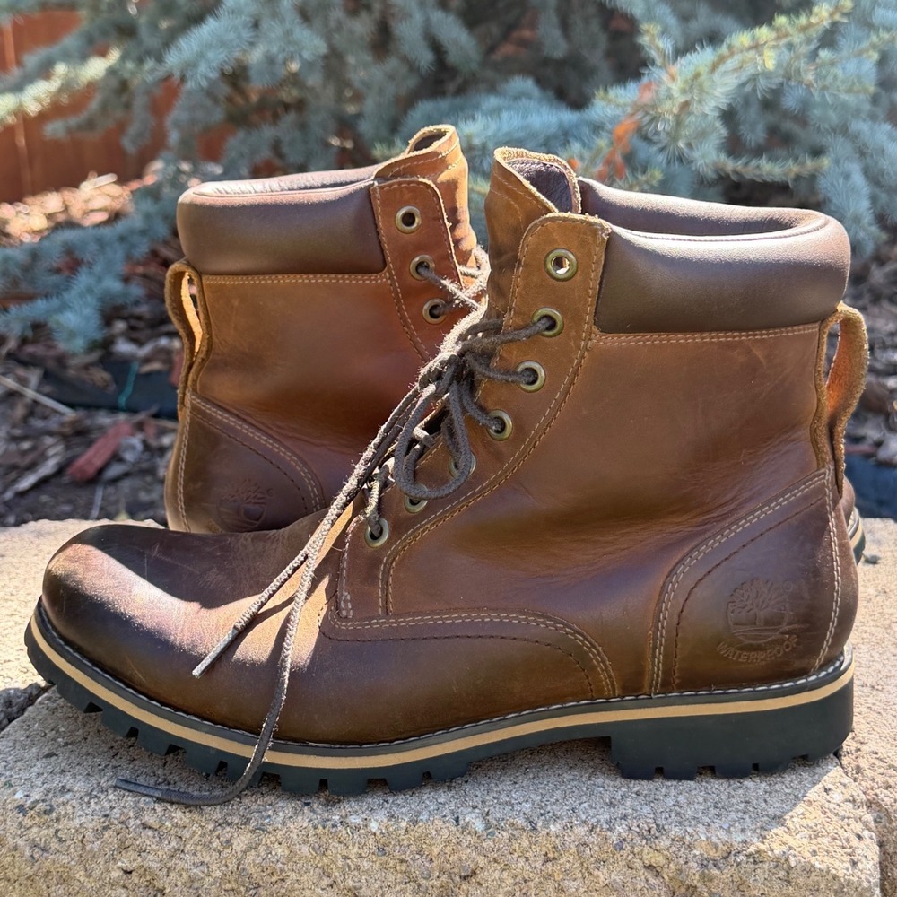Timberland Earthkeepers Mens Brown Leather Waterproof Boots 10 Good Condition